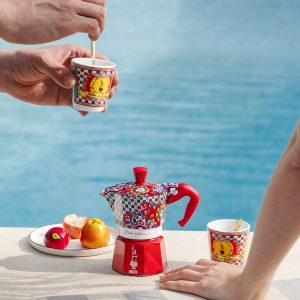 Bialetti Dolce & Gabbana Espresso Cups with Gold Stirrers, Set of 2, Carretto