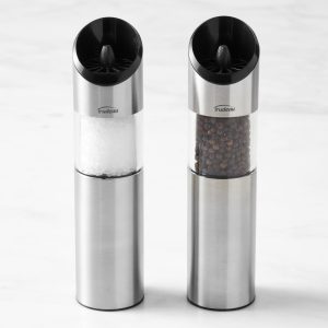 Trudeau Electric Rechargeable Salt & Pepper Mills Set, 8"
